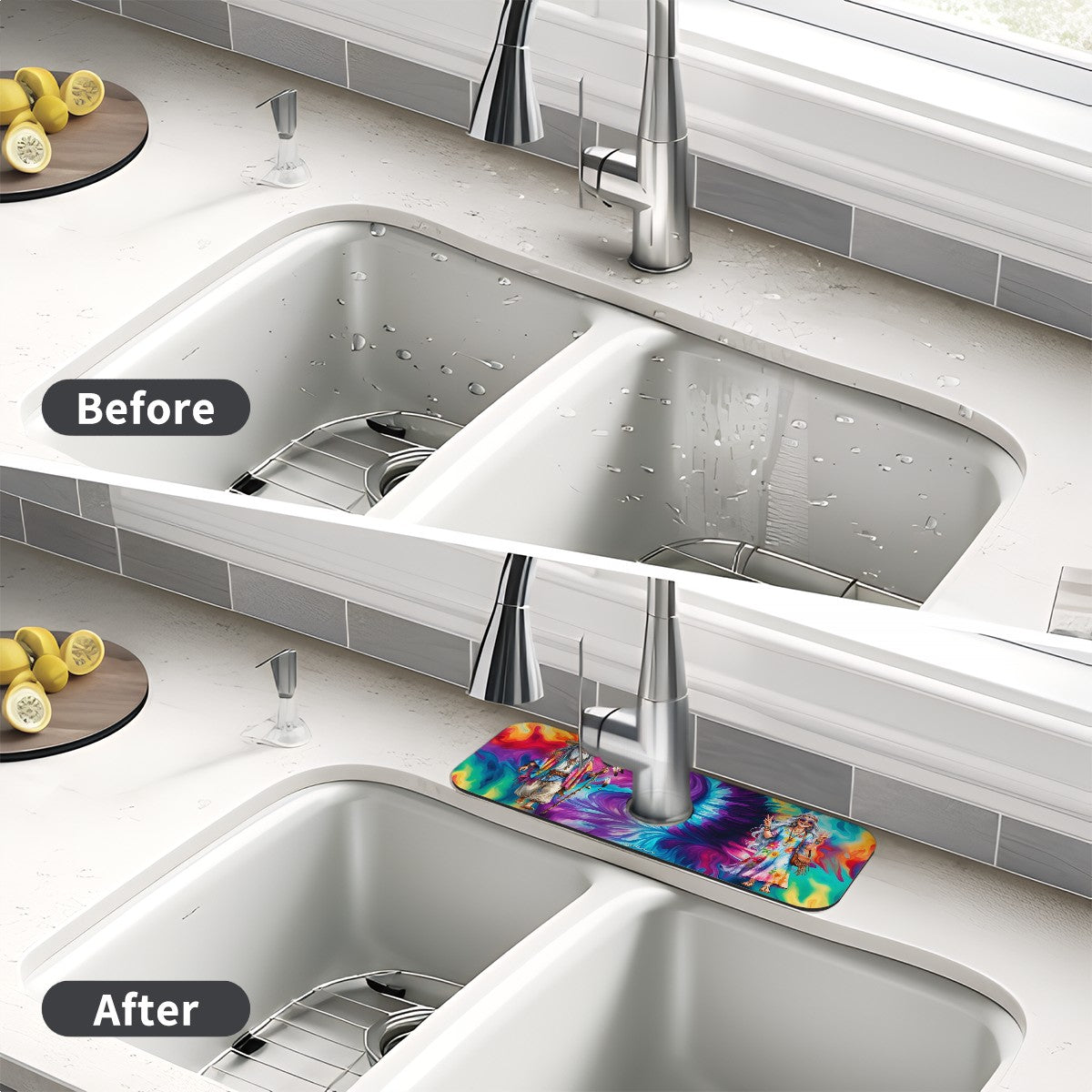 Old Hippie Couple, Faucet Mat