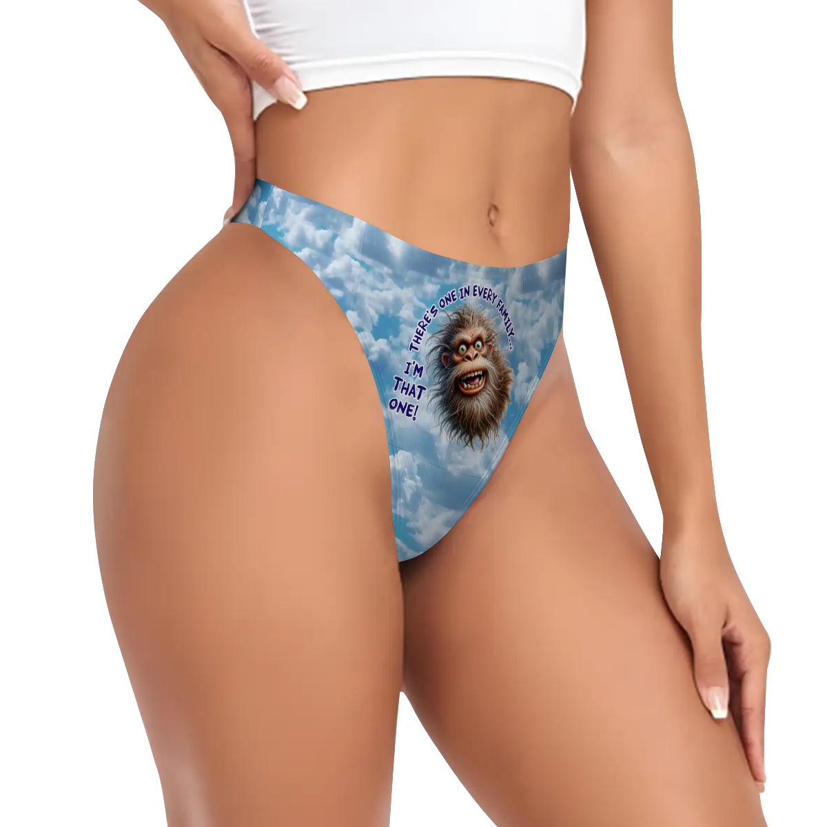 Women’s Bigfoot "There's one..."  Polyester Thong, Panties, Underwear