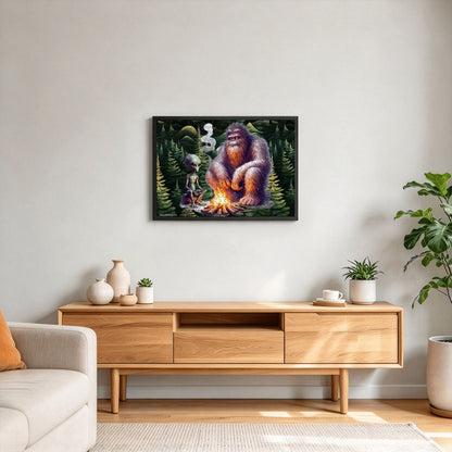 Sasquatch and Alien 300pcs Horizontal Wooden Jigsaw Puzzles
