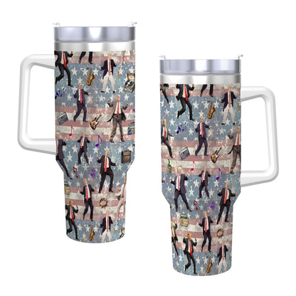 Trump Themed 40 oz Travel Coffee Mug with a Straw