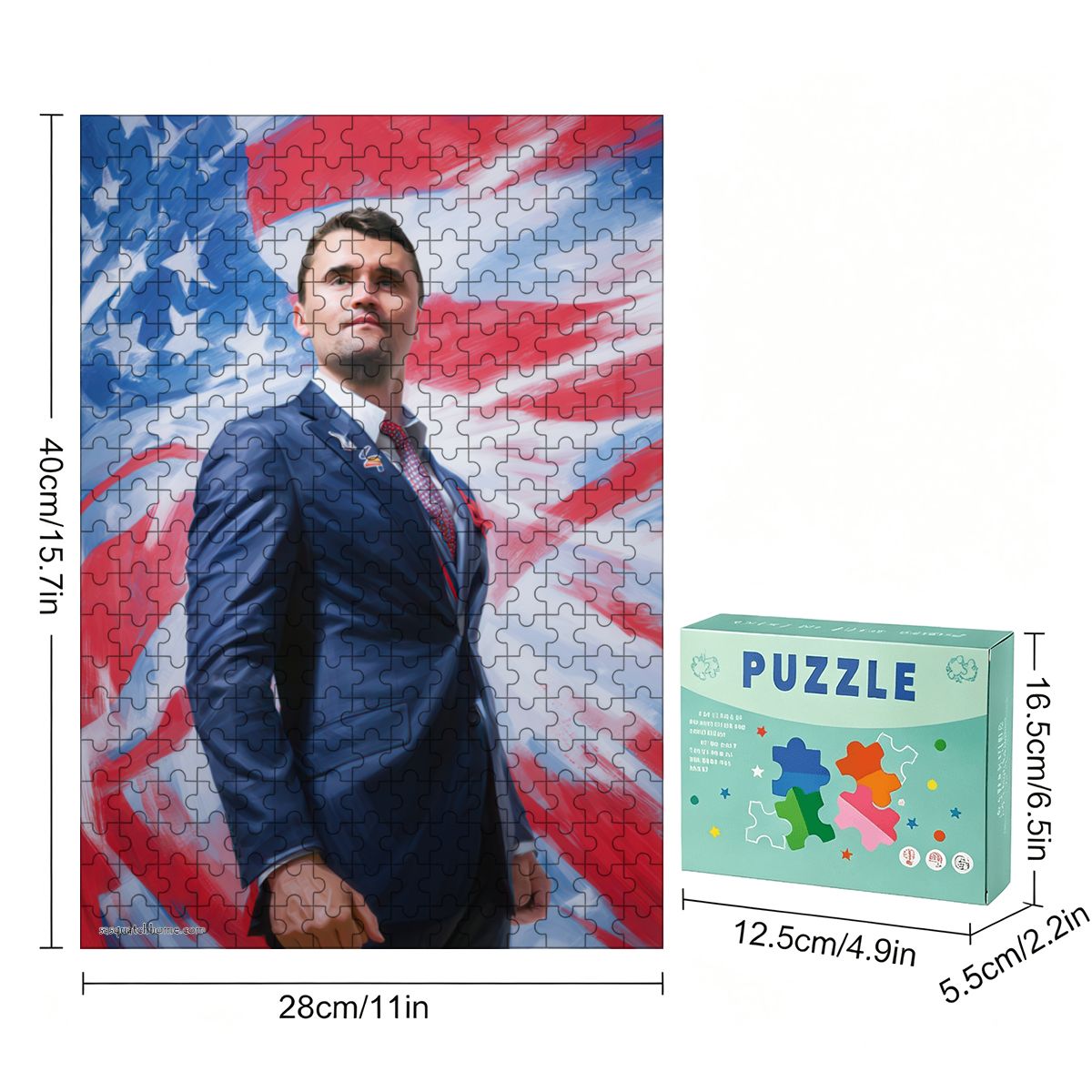 Charlie Kirk 300pcs Wooden Vertical Jigsaw Puzzle