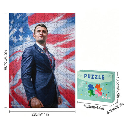 Charlie Kirk 300pcs Wooden Vertical Jigsaw Puzzle