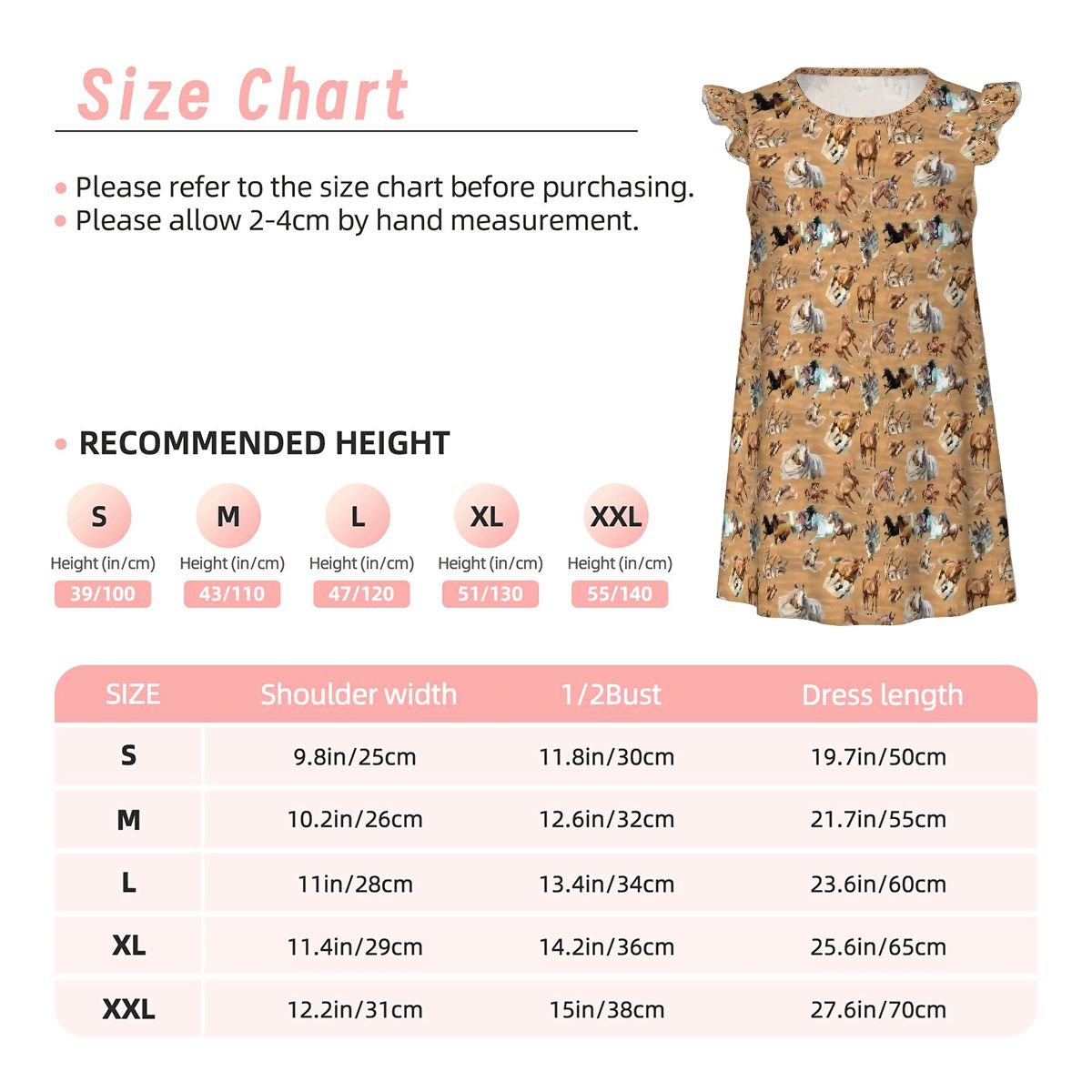 10 Animal Designs, Girl's Flutter Sleeve Nightgown