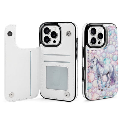 Unicorn, iPhone 16 Faux Leather Wallet Case