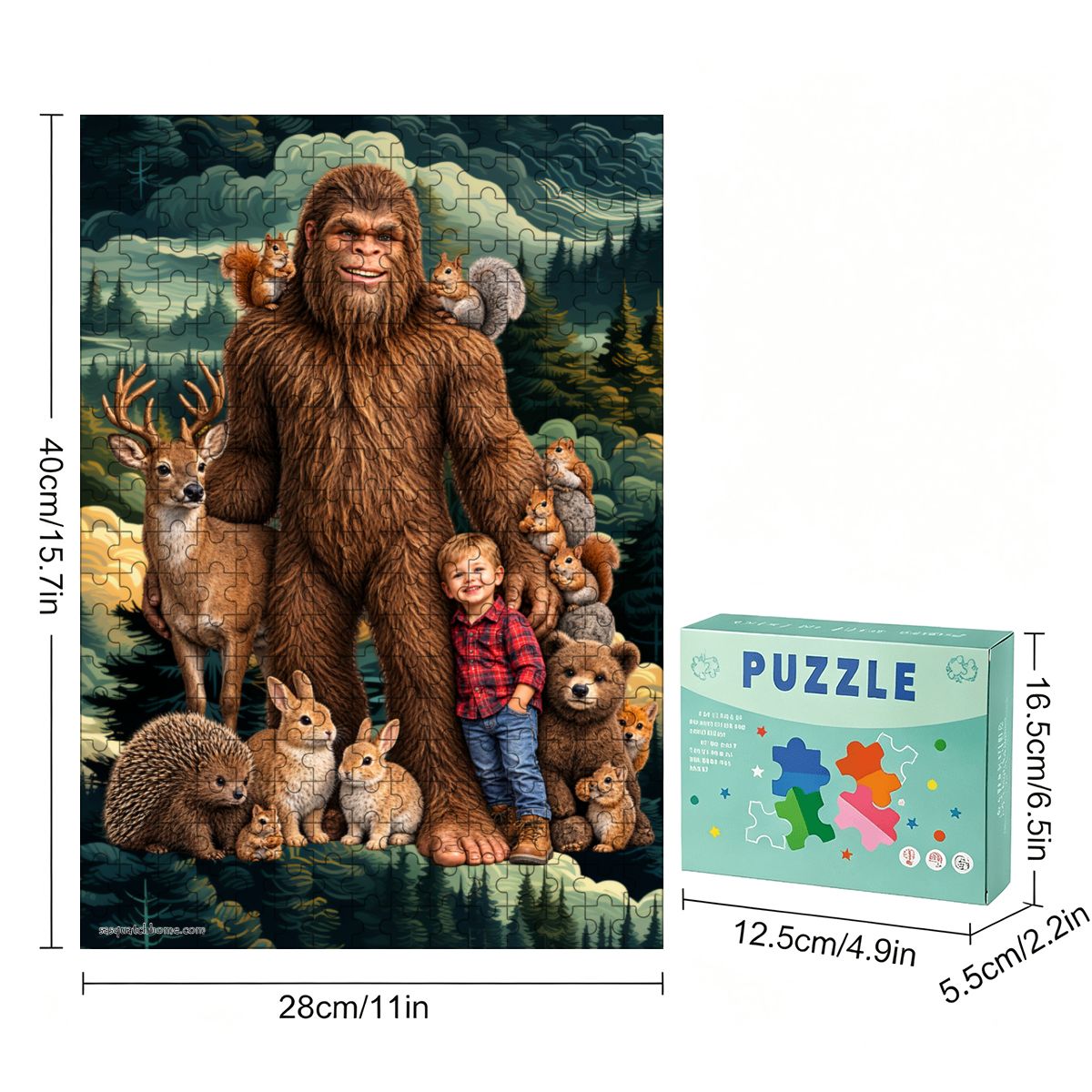 Sasquatch & Critters 300pcs Wooden Vertical Jigsaw Puzzle