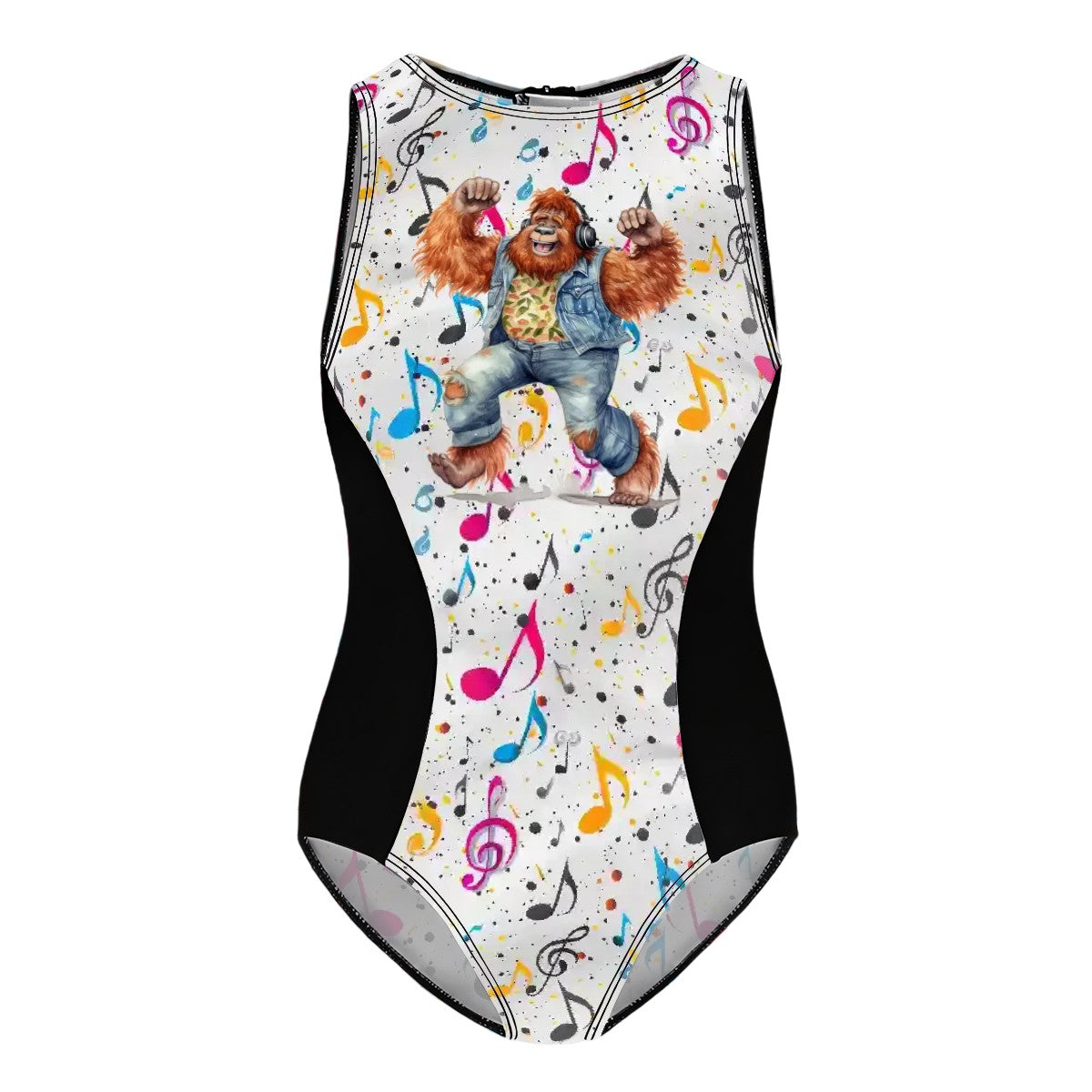 Girl’s One Piece Swimsuit - Dancing Bigfoot / Sasquatch