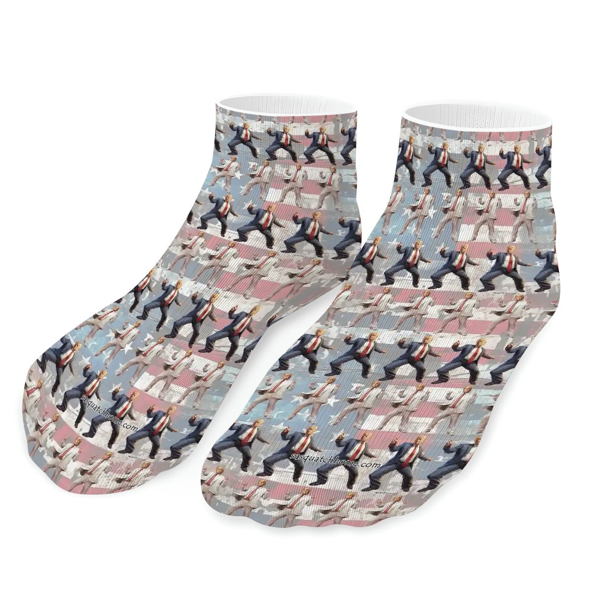 20 Donald Trump Designs, 8” Poly Ankle Socks