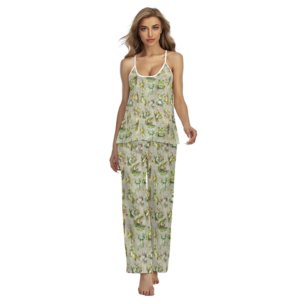 10 Animal Designs, Women's Cami Pajamas Set, Dogs, Cats, Turtles, Horses