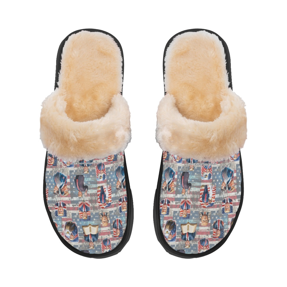 10 Donald Trump Designs, Men’s Plush, Fuzzy Slippers