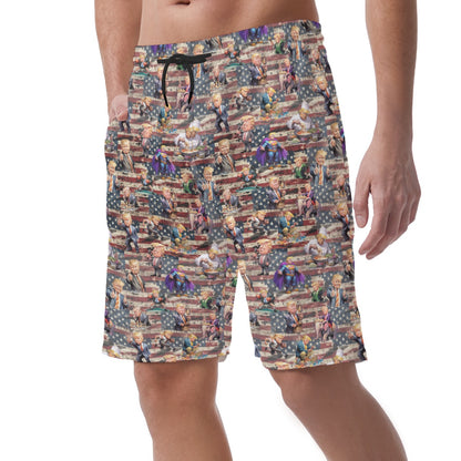 10 Donald Trump Designs, Men's Casual Shorts, MAGA Shorts (Set 2 of 2)