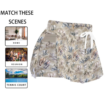 Animal Designs Sasquatch Sized Women's Sport Skorts With Pocket - Plus Sizes