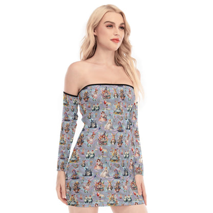 20 Misc Designs,  Women's Off-shoulder Back Lace-up Dress