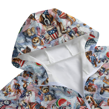8 Patriotic Designs, Adult Windbreaker Long Jacket