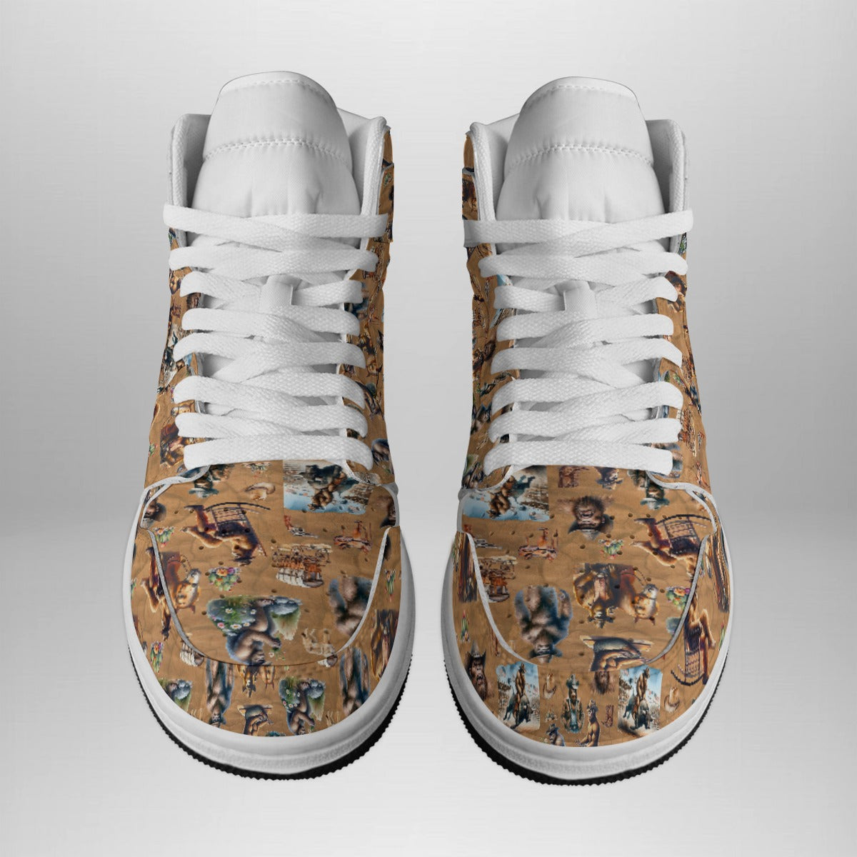 Bigfoot Western Design, Men's high top, lace-up, leather shoes