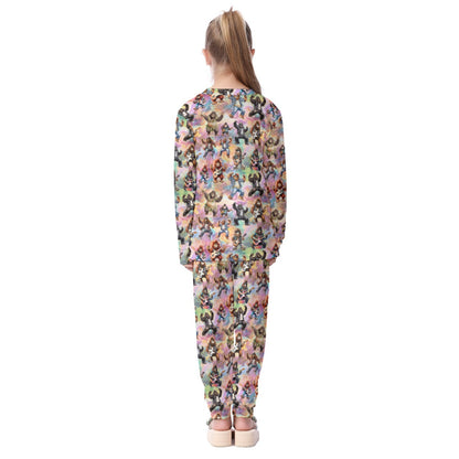 21 Bigfoot Sasquatch Designs Kid's Long Pajamas Set