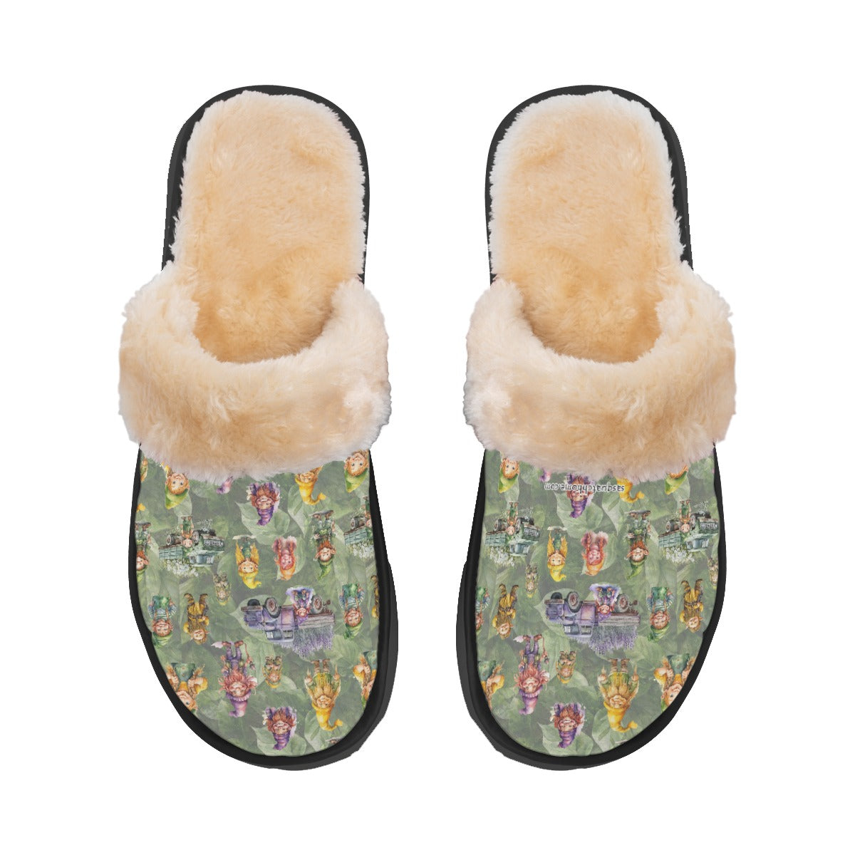 10 Misc Designs, Men’s Plush, Fuzzy Slippers