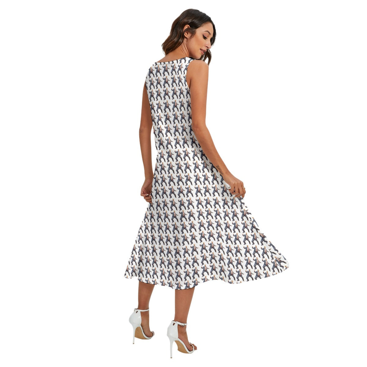 10 Donald Trump Designs, Women’s Sleeveless Dress With Diagonal Pockets