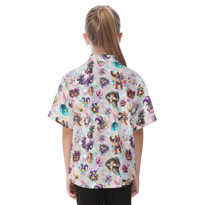 Bigfoot Mardi Gras, Kid's Hawaiian Vacation Shirt