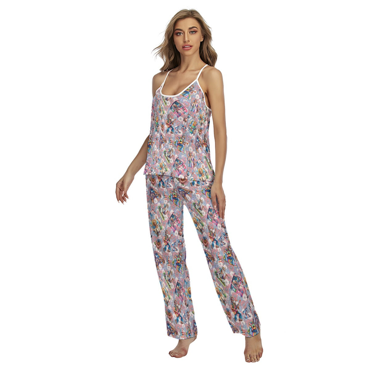8 Patriot Designs, Women's Cami Pajamas Set, Dogs, Cats, Unicorns, Hippies, Eagles