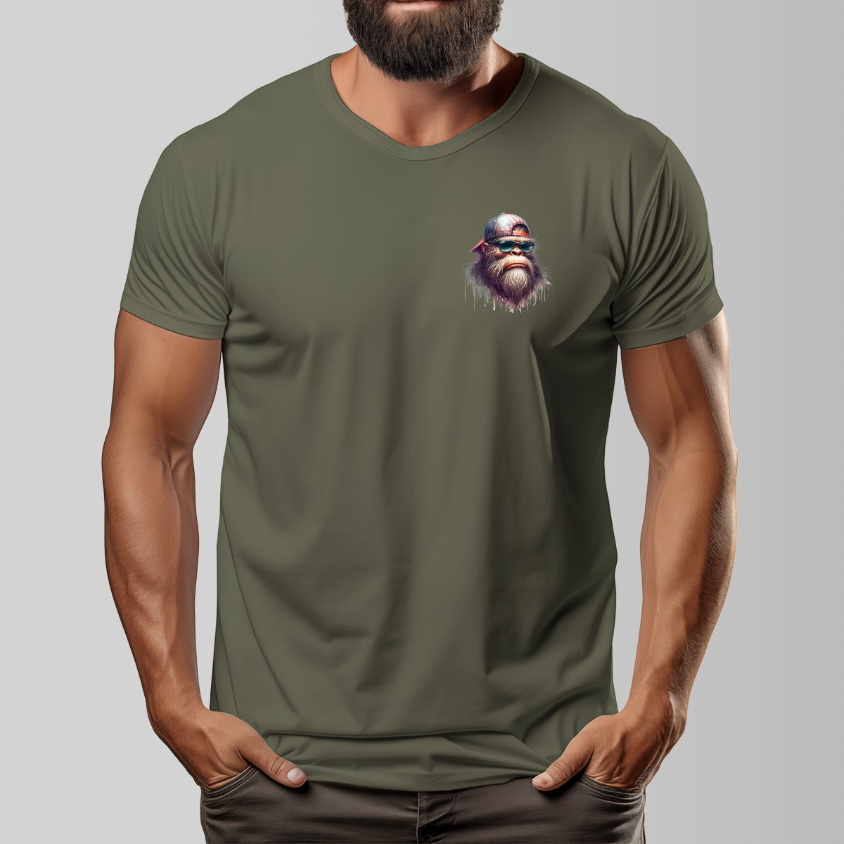 Bigfoot, Sasquatch "Disinformation" Cotton Short Sleeve Double Sided T-shirt