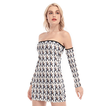 20 Donald Trump Designs, Women's Off-shoulder Back Lace-up Dress