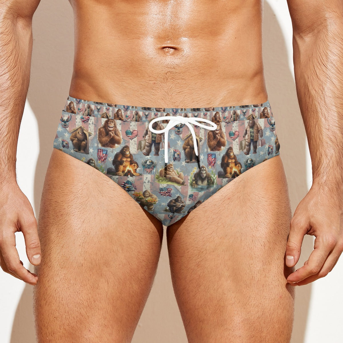 Sasquatch 20 Designs, Men's Drawstring Swim Briefs