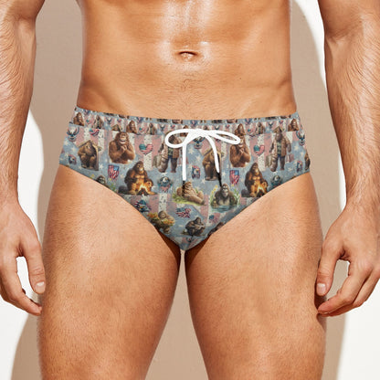 Sasquatch 20 Designs, Men's Drawstring Swim Briefs