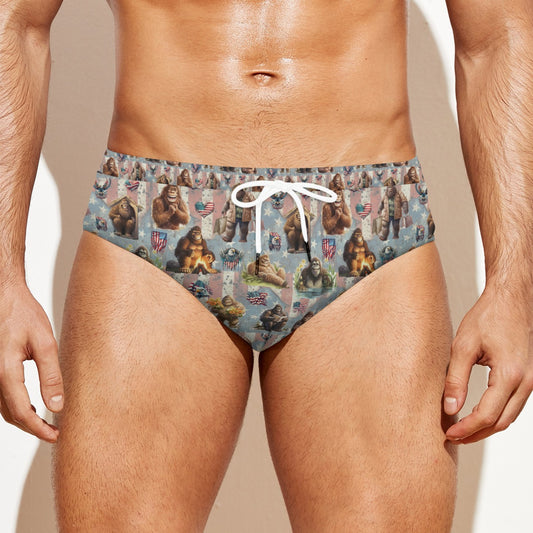 Sasquatch 20 Designs, Men's Drawstring Swim Briefs