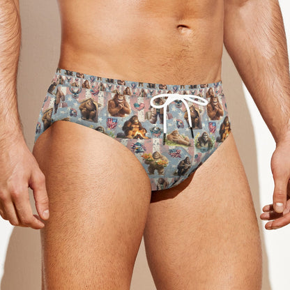 Sasquatch 20 Designs, Men's Drawstring Swim Briefs