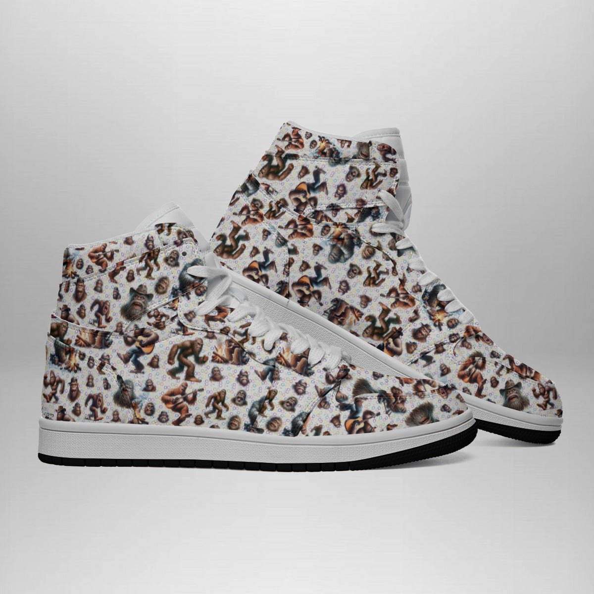Crazy Squatches, Men's high top, lace-up, leather shoes