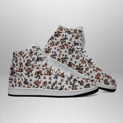 Crazy Squatches, Men's high top, lace-up, leather shoes