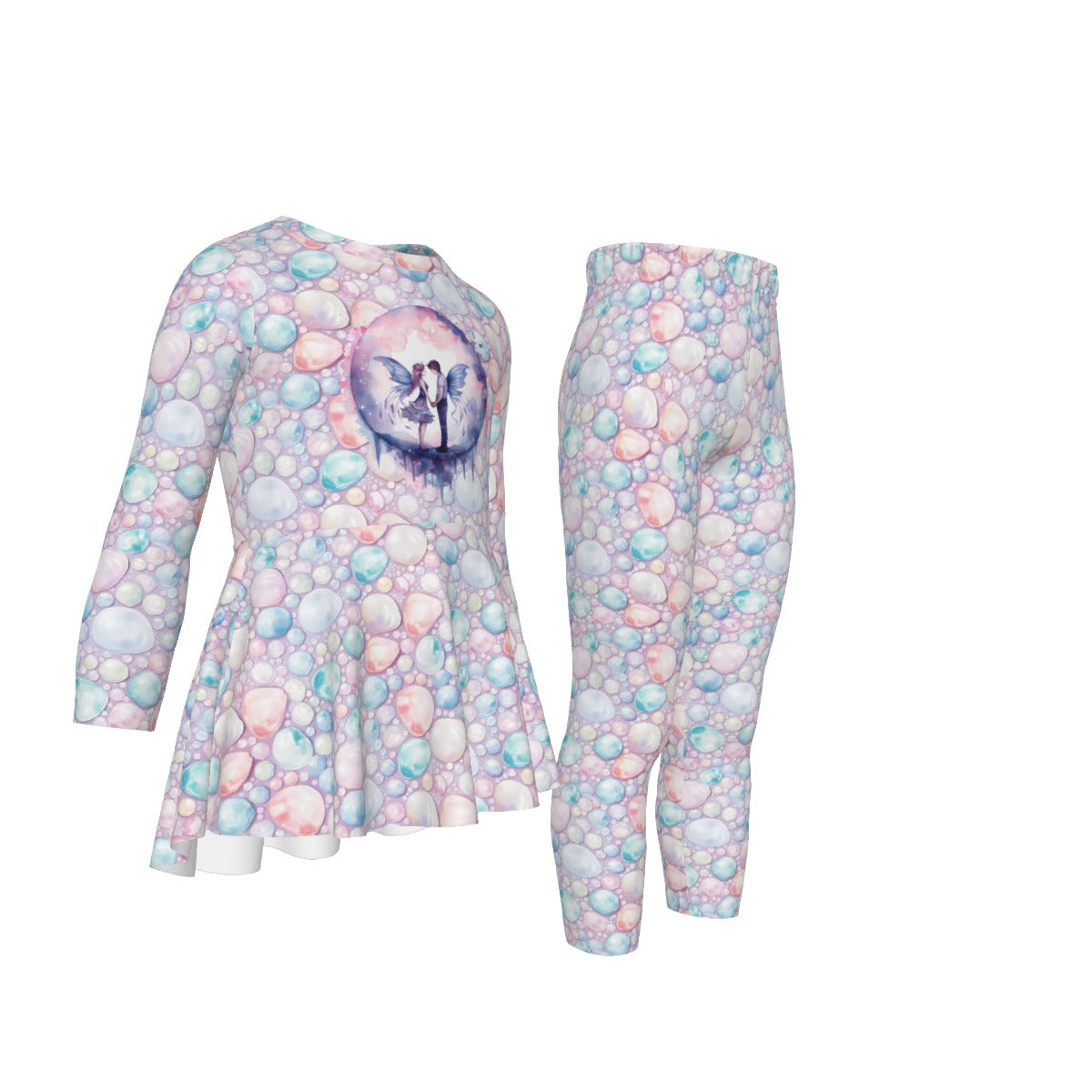 Moon Fairies, Girls 2 Piece Casual Suit, Outfit with Ruffle Shirt