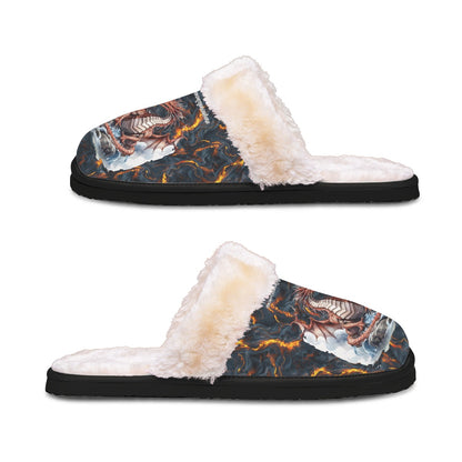 Dragon, Men’s Plush, Fuzzy Slippers