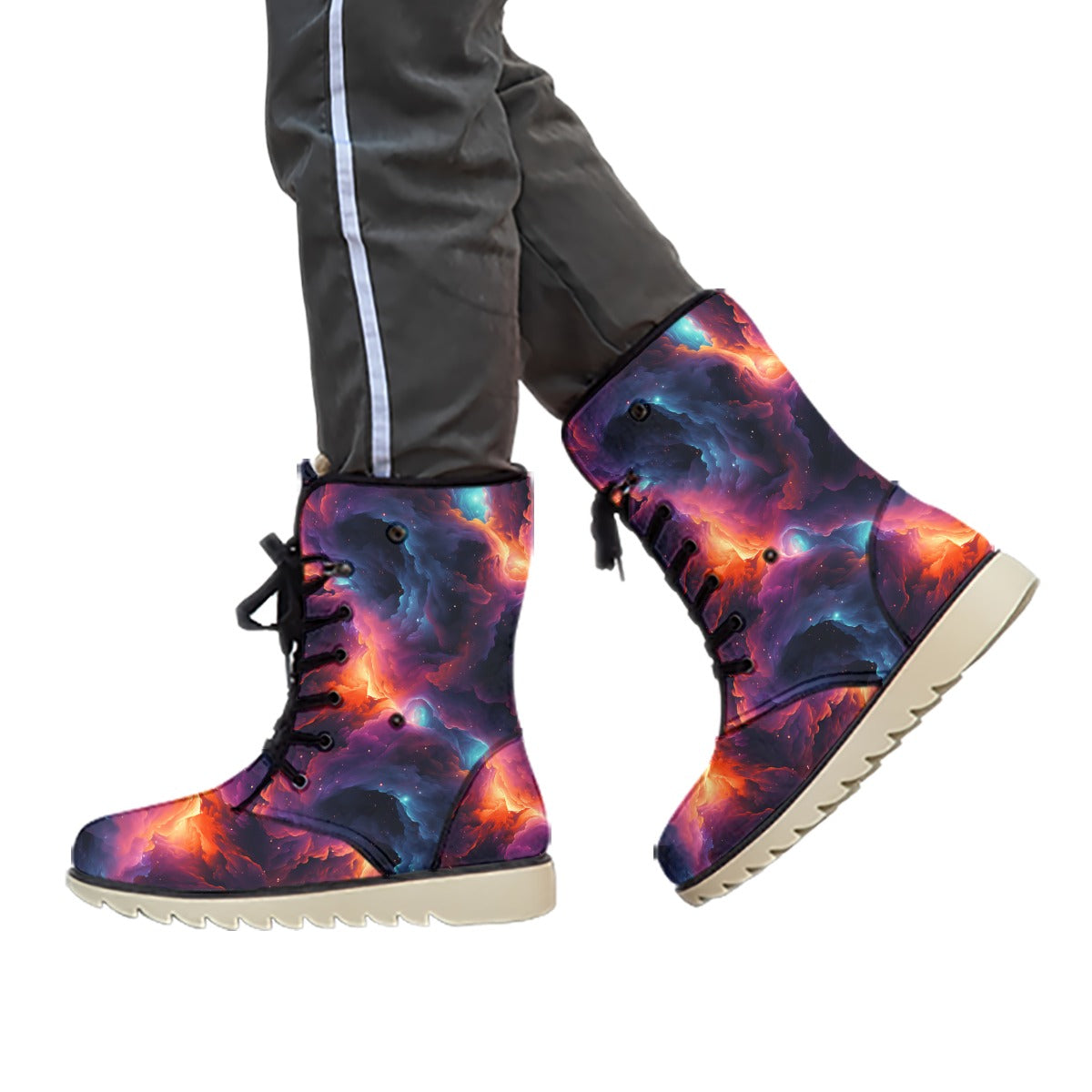 12 Galaxy, Outer Space Designs, Women’s Plush Velvet Lined Boots