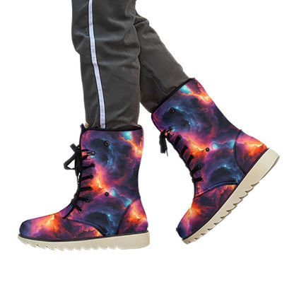 12 Galaxy, Outer Space Designs, Women’s Plush Velvet Lined Boots