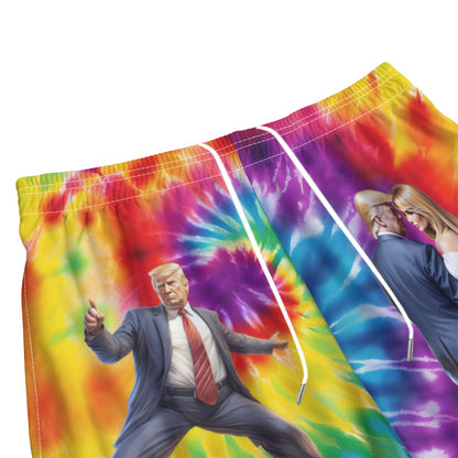 Tie Dye Donald & Melania Trump  Men's Pocket Customizable Shorts