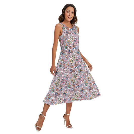 8 Patriotic Designs, Women’s Sleeveless Dress With Diagonal Pockets