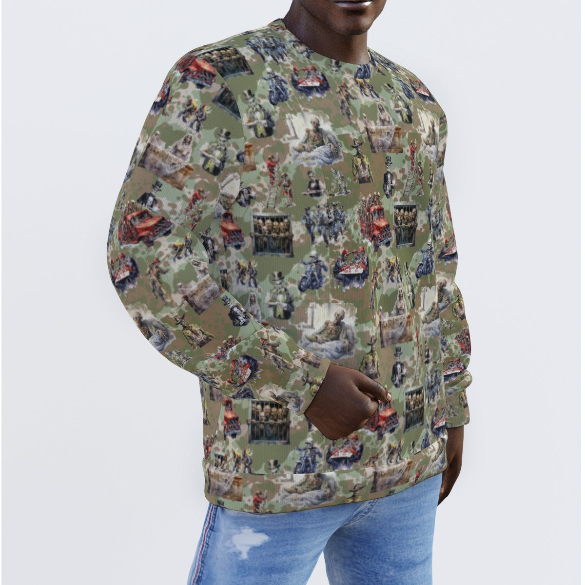 20 Misc Designs,  Awesome Prints Men's Poly Sweater - 20 DESIGNS