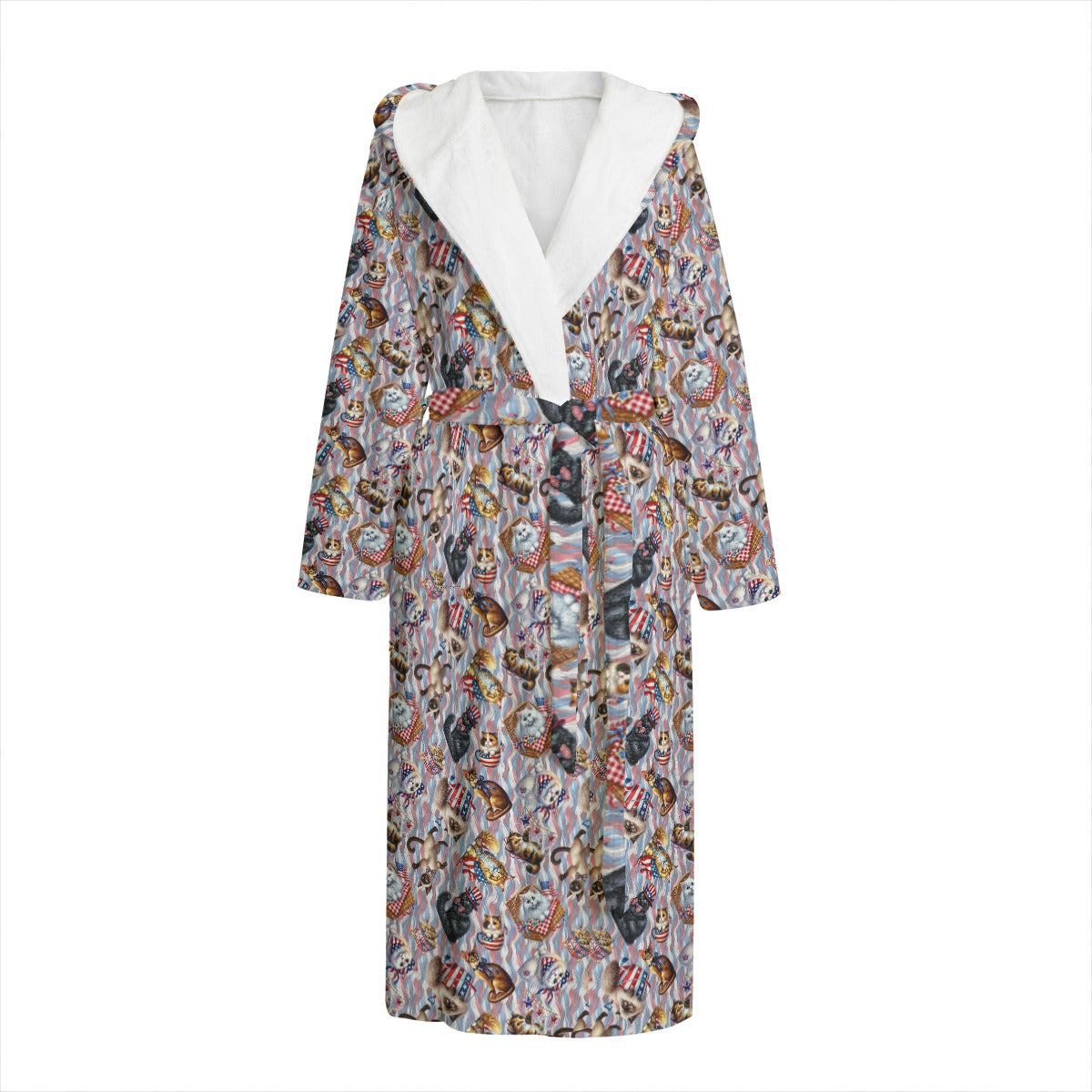 8 Patriot Designs, Flannel Hooded bathrobe