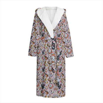 8 Patriot Designs, Flannel Hooded bathrobe
