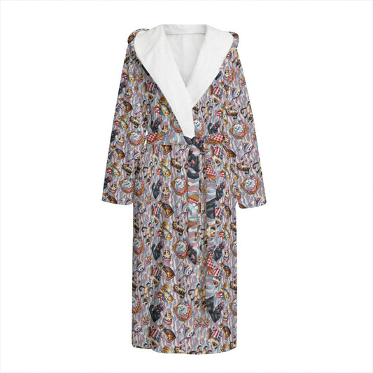 8 Patriot Designs, Flannel Hooded bathrobe