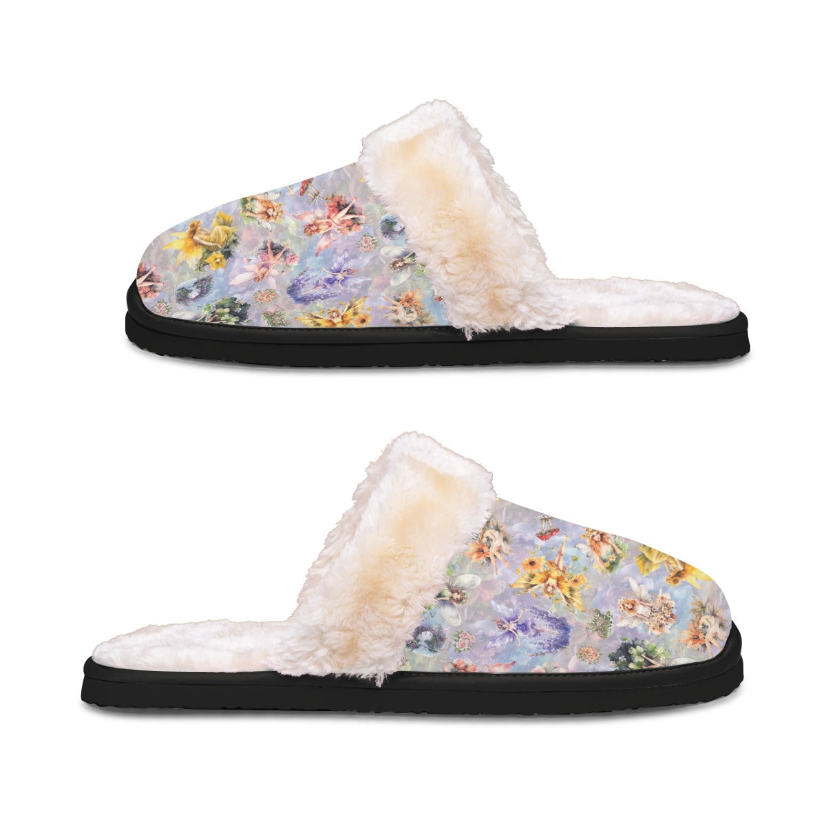 6 Fairy Designs, Women’s Plush, Fluffy Slippers