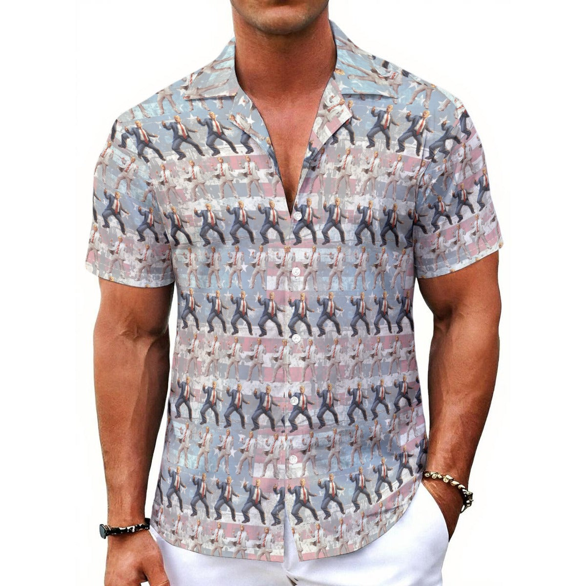 10 Donald Trump Designs, Mens Button Up Hawaiian Shirt