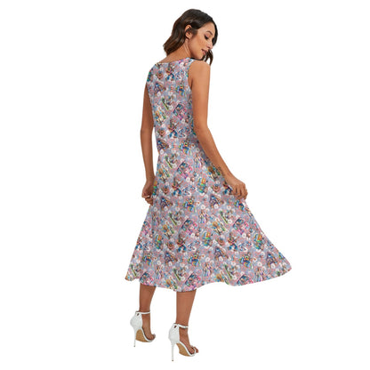 8 Patriotic Designs, Women’s Sleeveless Dress With Diagonal Pockets