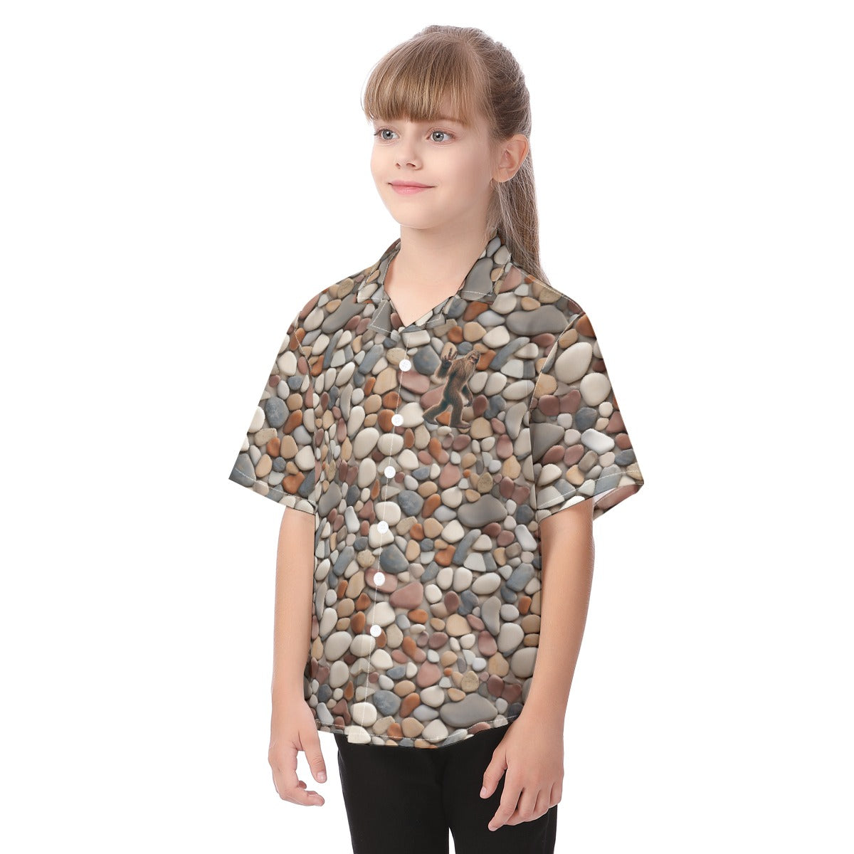 Bigfoot, Sasquatch Peace Sign, Kid's Hawaiian Vacation Shirt