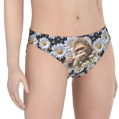 Women’s Daisies & Sasquatch Poly Briefs Panties Underwear
