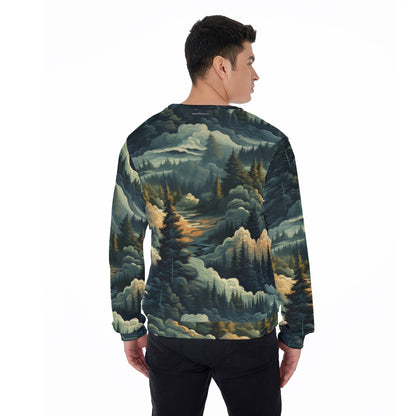 Bigfoot / Sasquatch in Woods, Men’s Polyester Thickened Sweater