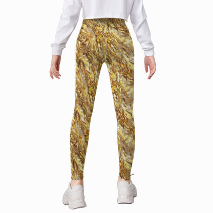 GOLD, All-Over Print Kid's Leggings