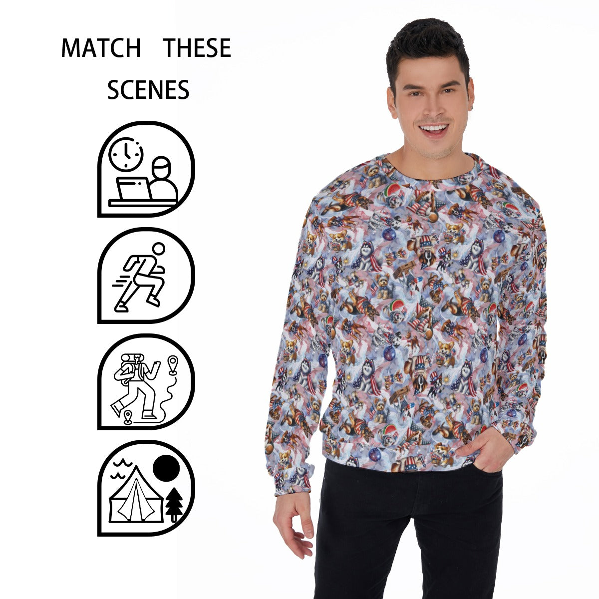 8 Patriot Designs, Men’s Polyester Thickened Sweater