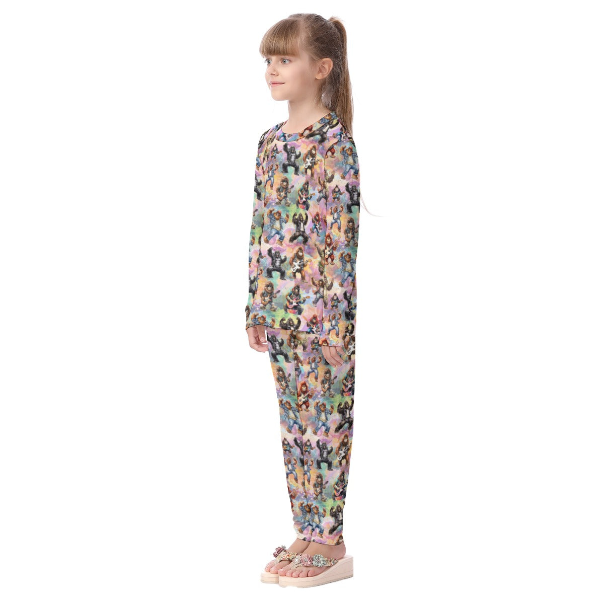 21 Bigfoot Sasquatch Designs Kid's Long Pajamas Set